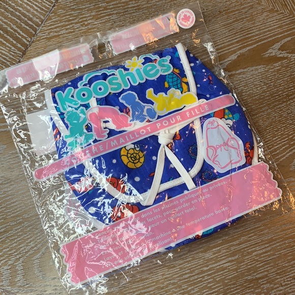 KOOSHIES Girls Blue Sea Swimsuit Reusable Diaper S - Picture 6 of 13